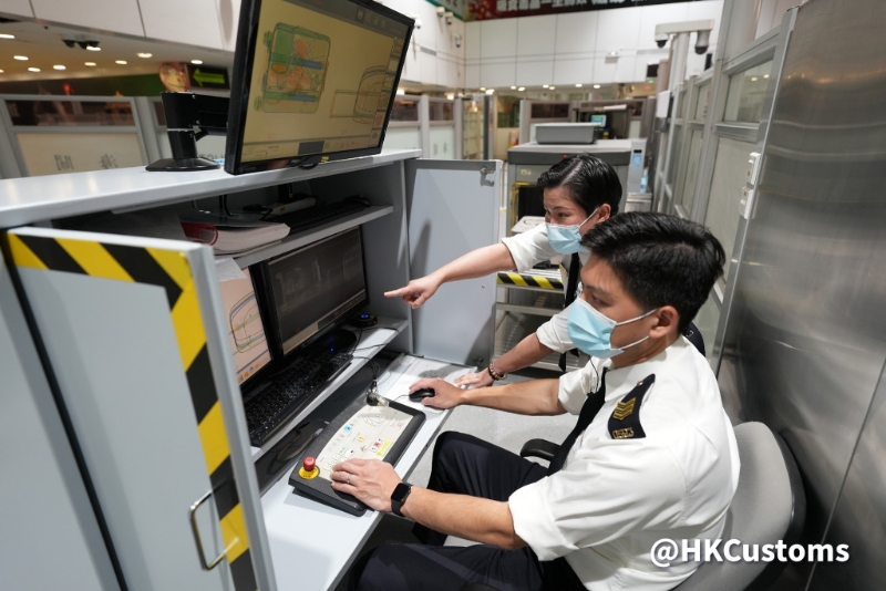 香港海關(guān)近日在各口岸演練。 海關(guān)fb