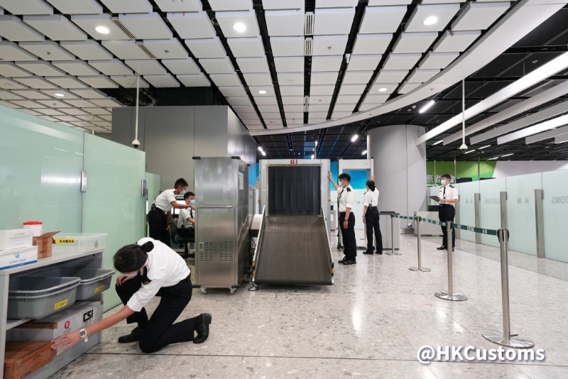 香港海關(guān)近日在各口岸演練。 海關(guān)fb