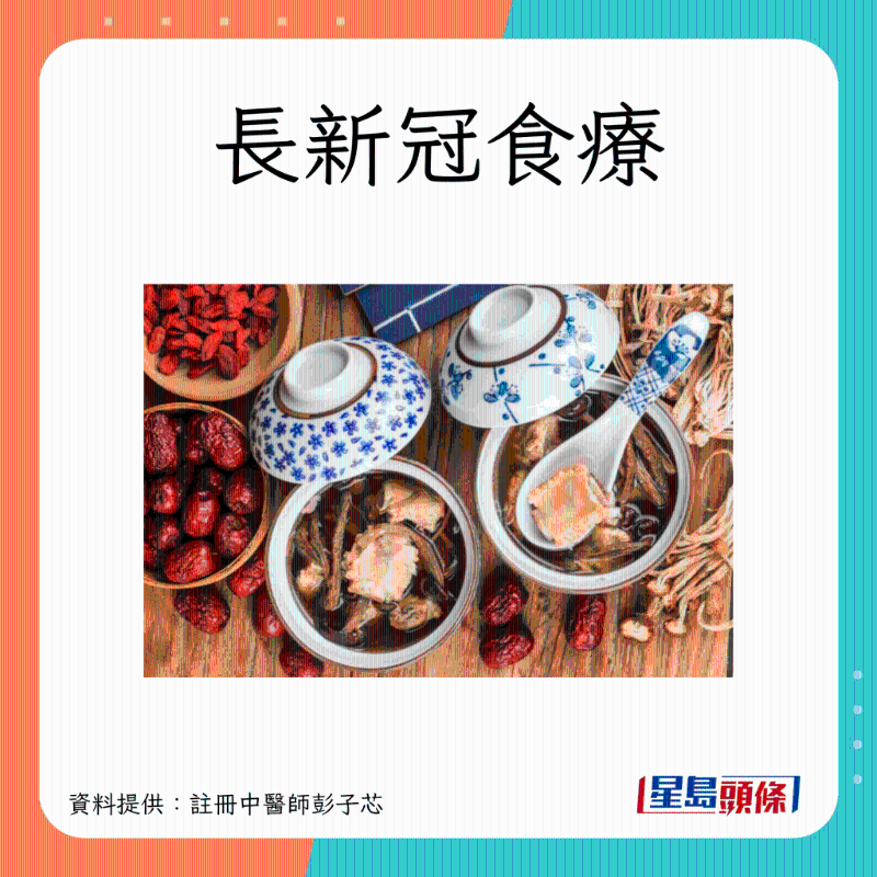 長新冠調(diào)理食療，紓緩咳嗽、疲累、腸胃不適癥狀