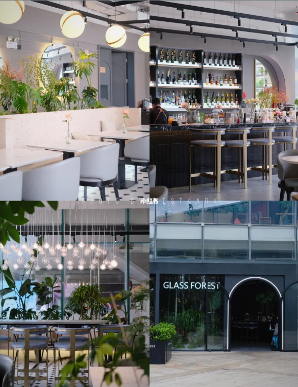 Glass Forest Brunch ．Cafe． Bar如其名是一家被大量花花草草包圍著的店，有大片落地玻璃透入陽(yáng)光，環(huán)境舒適優(yōu)美。   圖源：小紅書@bestkary