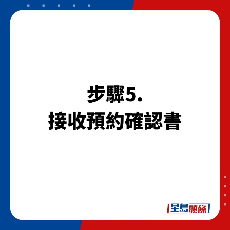 預(yù)約步驟5.接收預(yù)約確認書