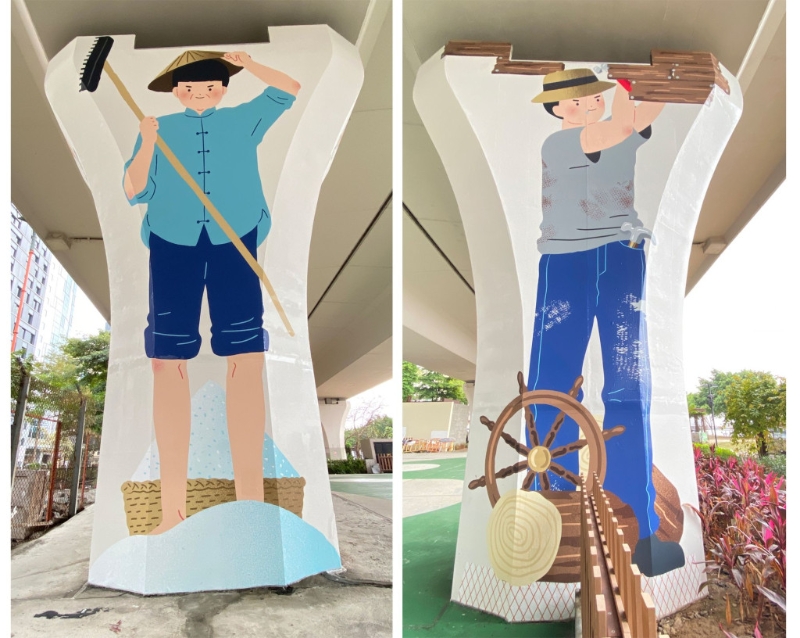 30幅巨型壁畫呈現(xiàn)30個人物故事。（圖片來源：發(fā)展局）