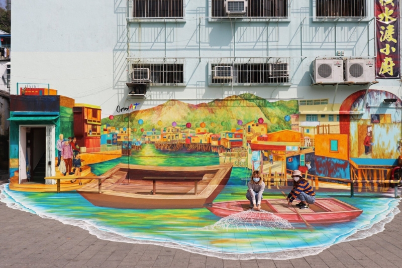 大澳壁畫是近年才出現(xiàn)的壁畫打卡好去處。（圖片來源：OMMI ART @FB）