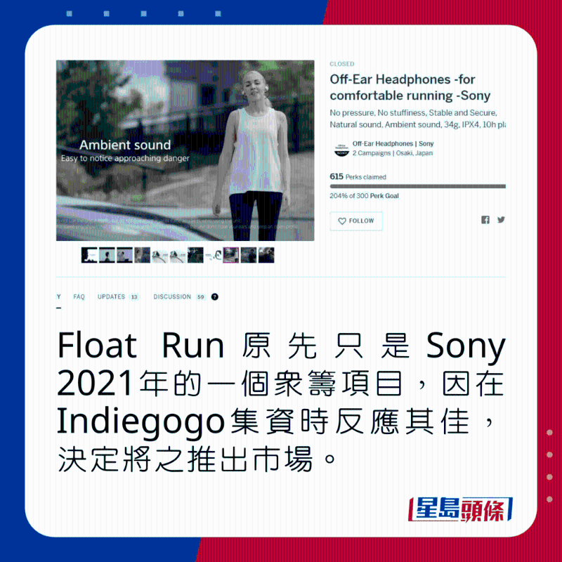 Float Run原先只是Sony 2021年的一個眾籌項目，因在Indiegogo集資時反應(yīng)其佳，決定將之推出市場。