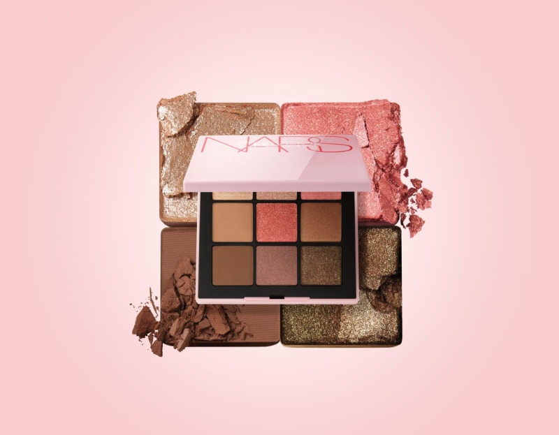 NARS Orgasm Rising眼影組合/$500，九種色調(diào)包羅標(biāo)志性的金色珠光蜜桃粉紅色調(diào)Orgasm，另配以一眾暖色調(diào)，齊集霧面、綺面和閃爍質(zhì)感。