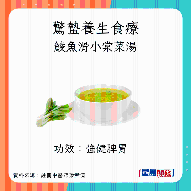 驚蟄養(yǎng)生湯水 鯪魚(yú)滑小棠菜湯 湯水功效