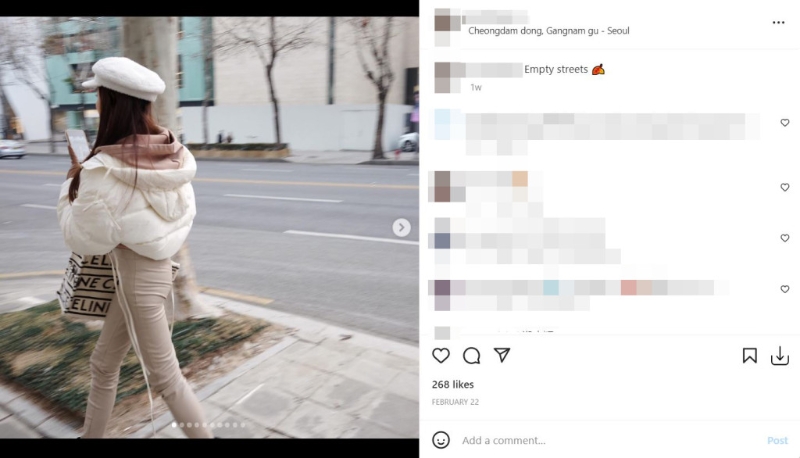 近日多次分享在韓國(guó)拍攝的照片。