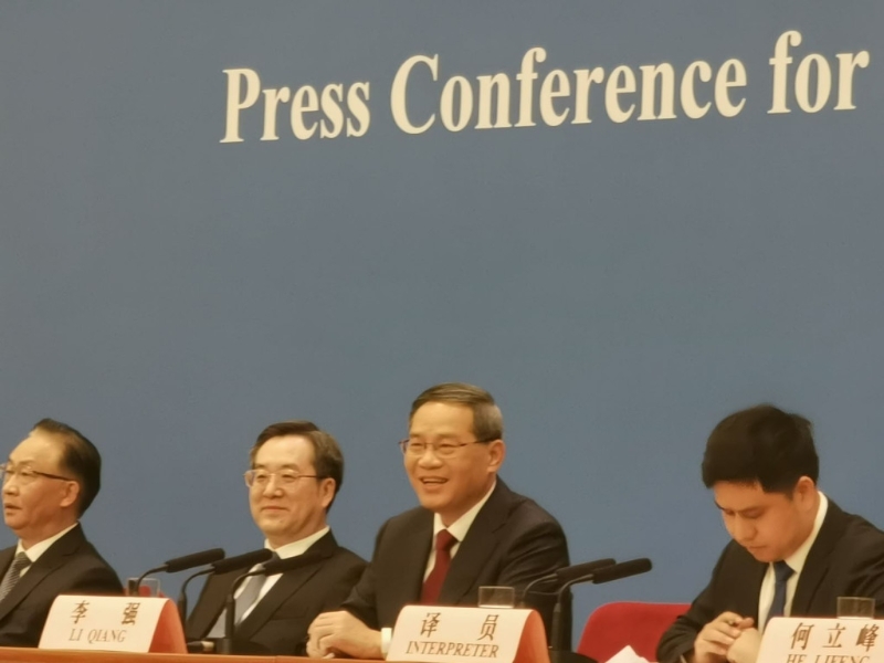 李強總理舉行任內(nèi)首場中外記者會。楊浚源攝