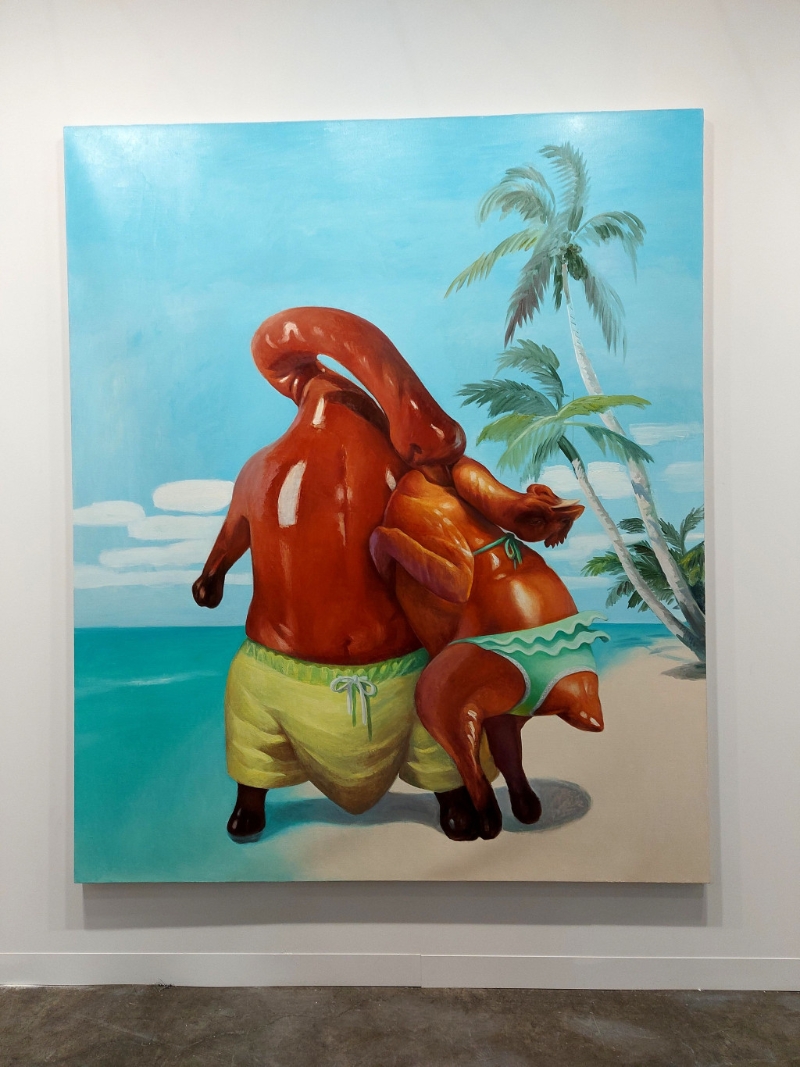 內(nèi)地藝術(shù)家王興偉作品《熱戀》，玩味十足。