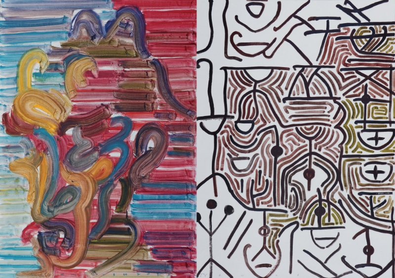 Etsu Egami, Mozi, 2023, Oil and ink on canvas, 107.5 x 76.5 cm