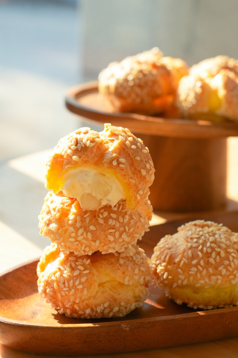 除了小貝之外，另有馬蹄泡泡珠泡芙。（圖片來自鮑師傅微博）