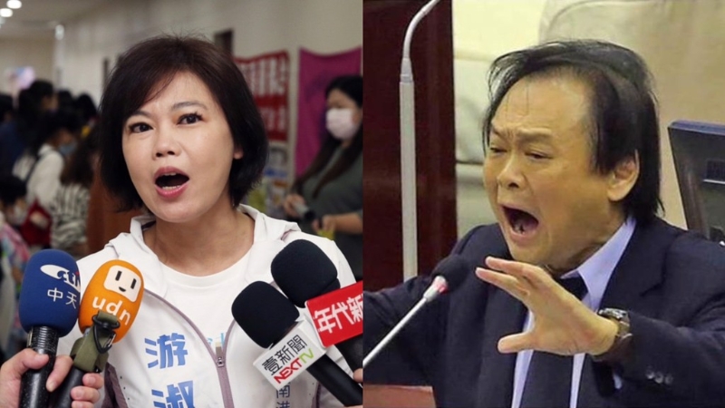 游淑慧（左）王世堅(jiān)（右）