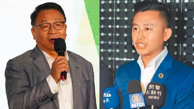 民進(jìn)黨立委陳歐珀（左）卷入im.B詐騙案