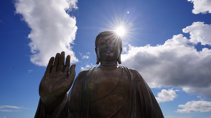 完成維修的天壇大佛 完成維修的天壇大佛