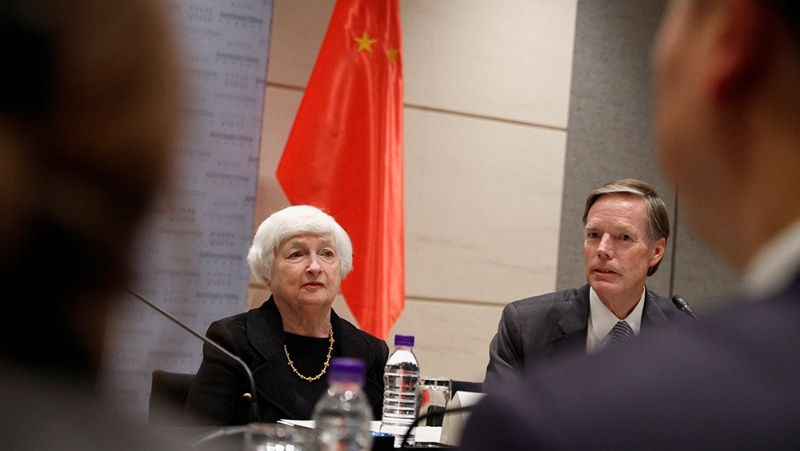 美財(cái)長(zhǎng)耶倫周五（7日）上午在中國(guó)會(huì)見(jiàn)美國(guó)商界成員