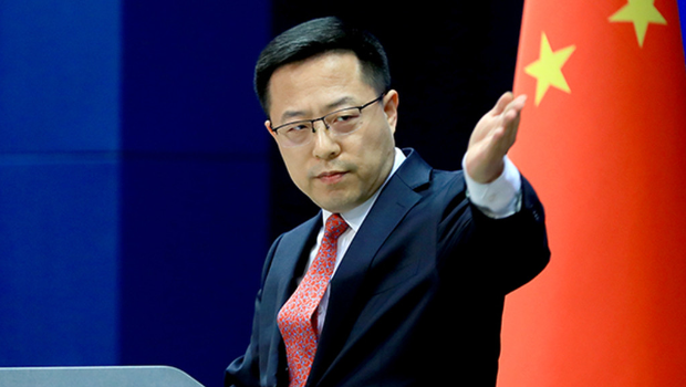 擔任外交部發(fā)言人時的趙立堅。