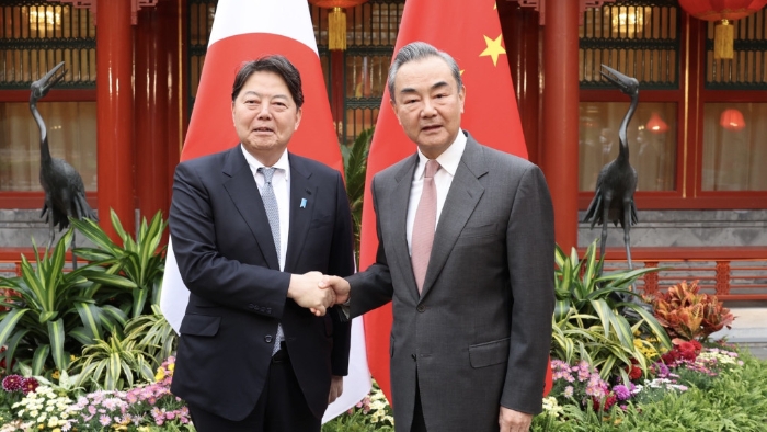 王毅今年4月在北京會見林芳正。