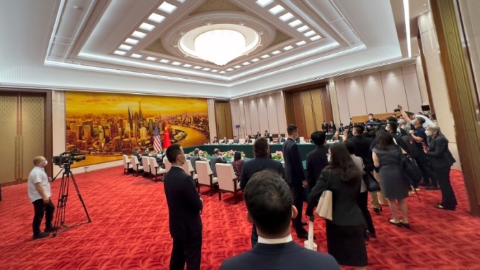 王毅在人民大會(huì)堂與克里會(huì)面