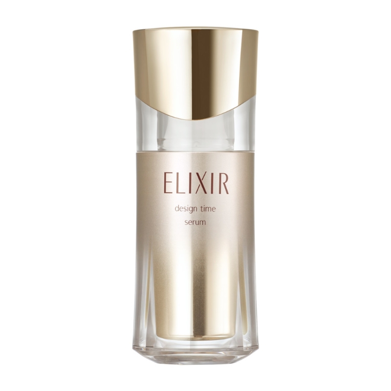 Elixir干細(xì)胞膠原再生緊致精華/$370的「彈力膠原Fill up Complex」獨家成分，糅合鳶尾根萃取精華、矢車菊萃取精華、甘油等成分，有助提升膠原蛋白密度。 水芥萃取精華BG、及維他命B8復(fù)合物，帶來水嫩光感肌。