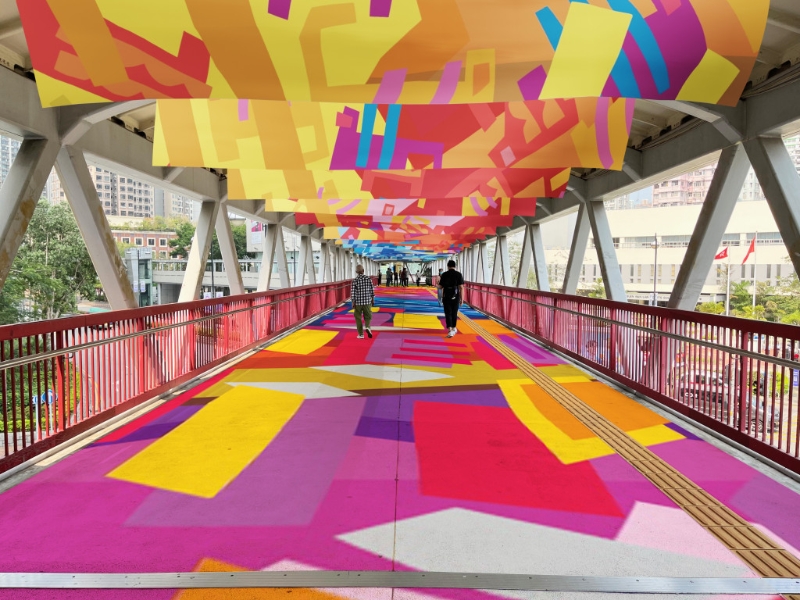 《風(fēng)物織織》荃灣大河道行人天橋。旅游事務(wù)署