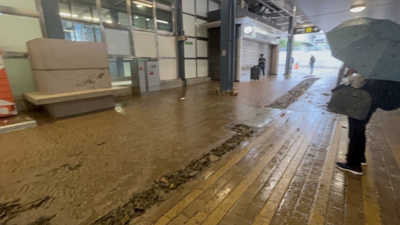 有路面被沖毀。