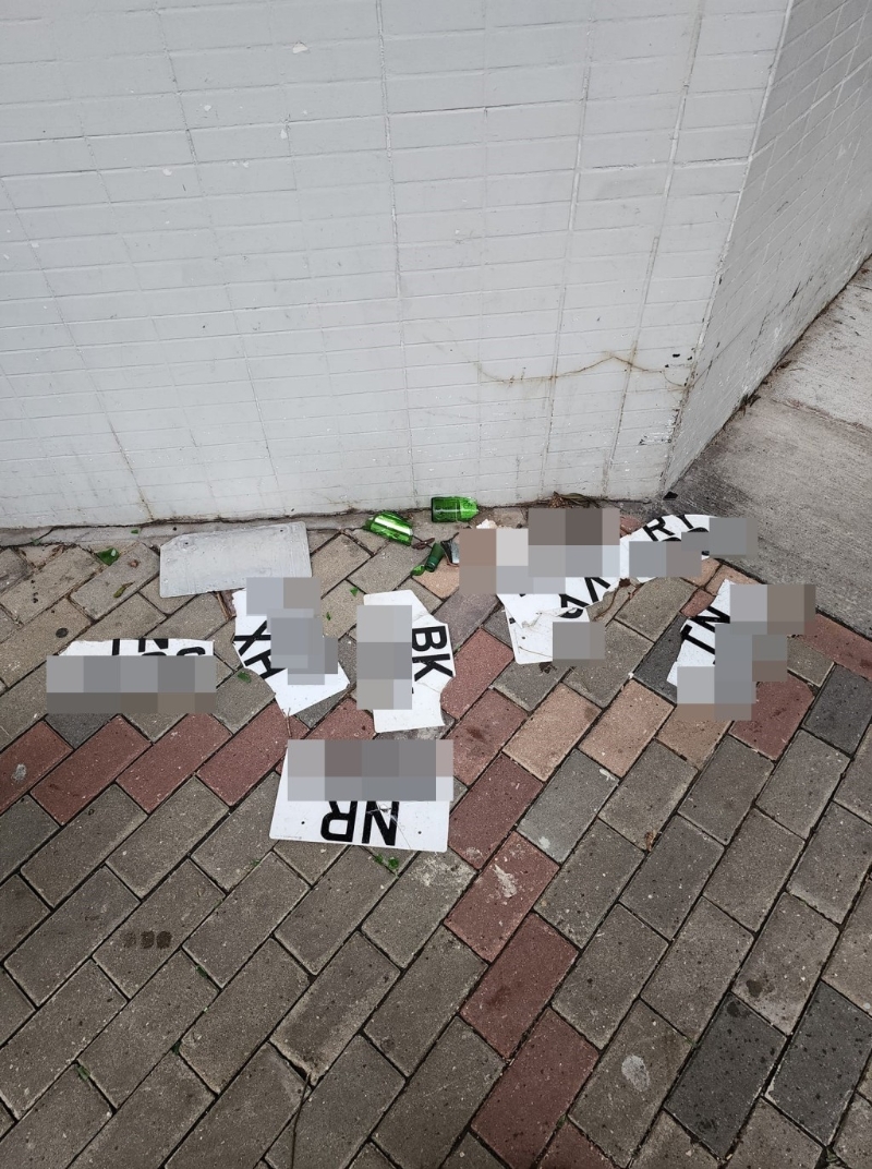 大水退去后市面出現(xiàn)一地車牌奇景。