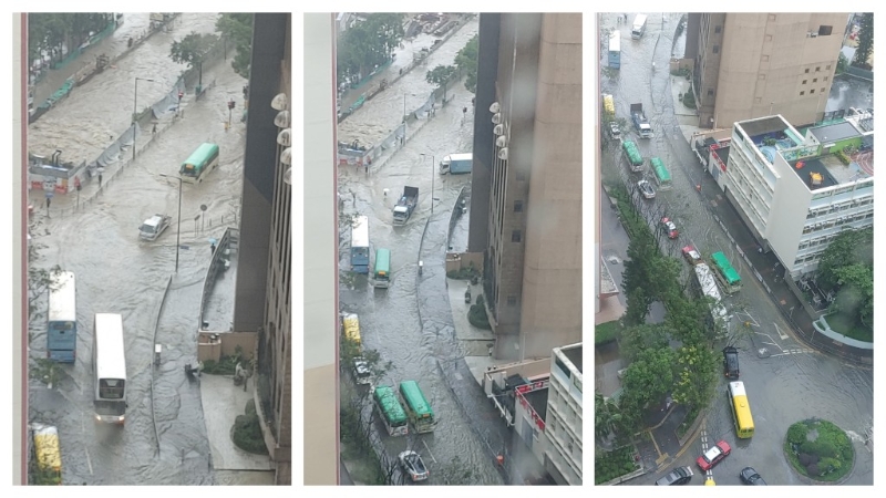 觀塘嚴(yán)重水浸。 網(wǎng)上圖片