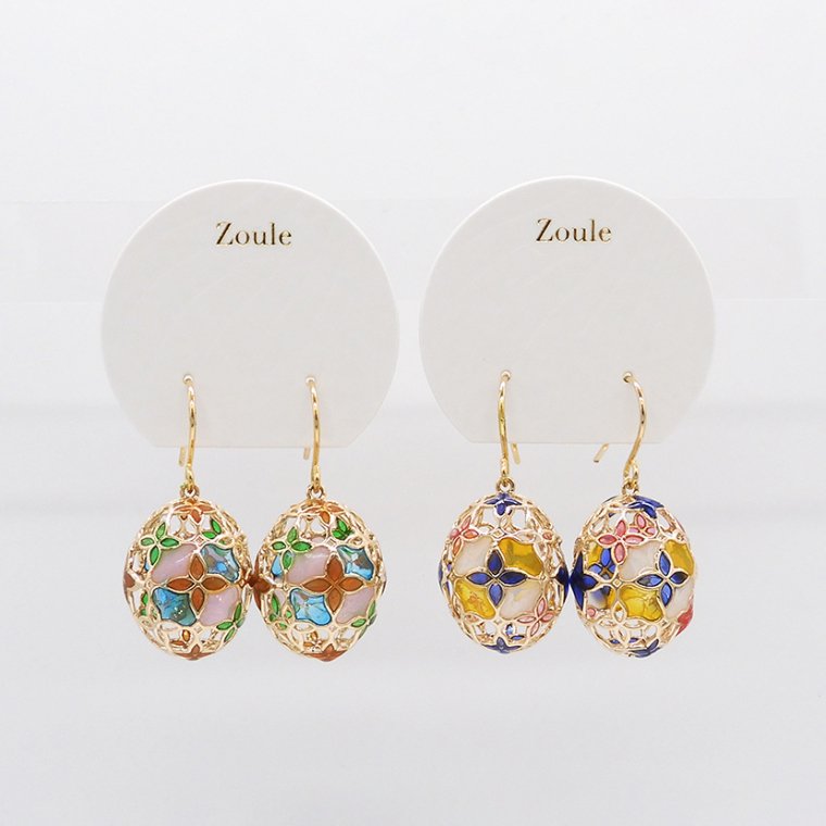 Zoule花朵彩色玻璃燈耳環(huán)，$259，iroiro。