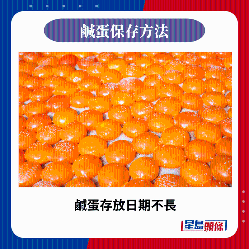 咸蛋存放日期不長(zhǎng)。