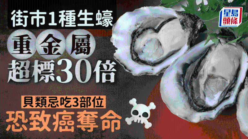 街市1種生蠔被揭重金屬超標(biāo)30倍，貝類3部位最毒恐致癌喪命