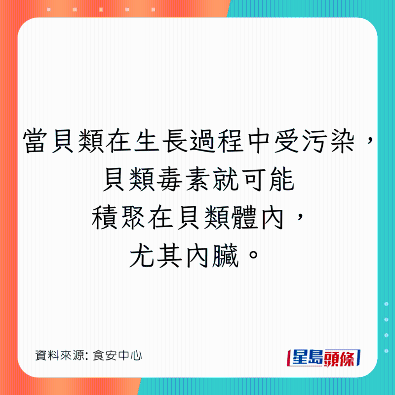 貝類內(nèi)臟可能在生長過程中受到污染