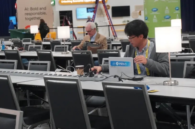 APEC國際媒體中心工作區(qū)。