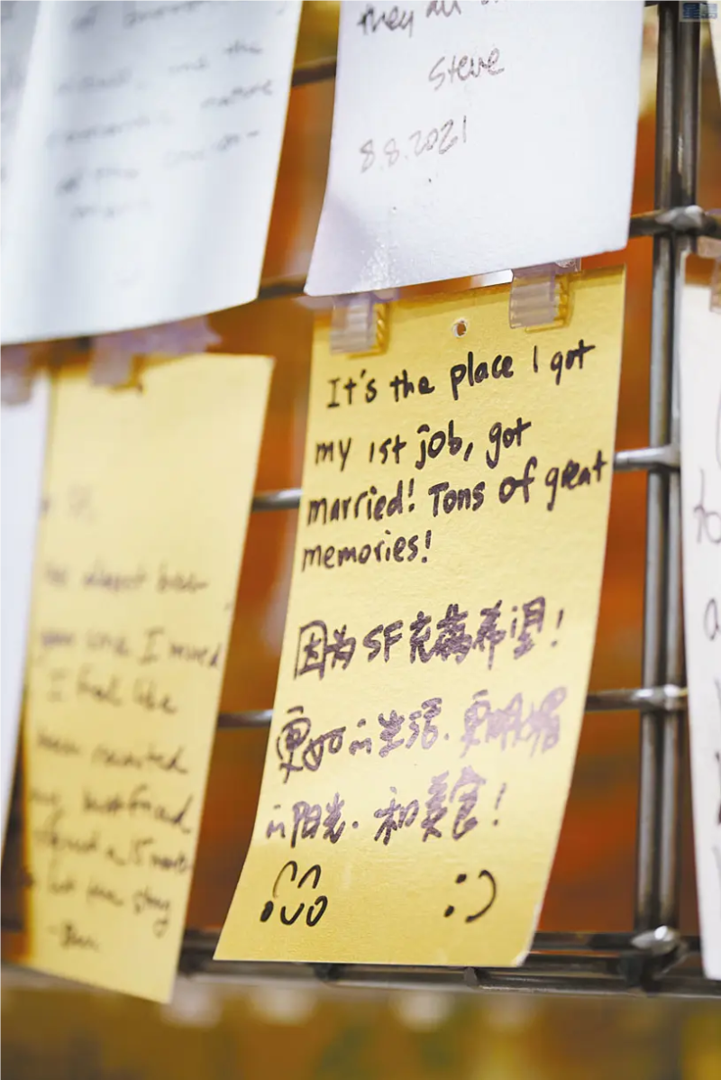 市民寫下熱愛(ài)舊金山的留言裝置藝術(shù)。 記者彭詩(shī)喬攝