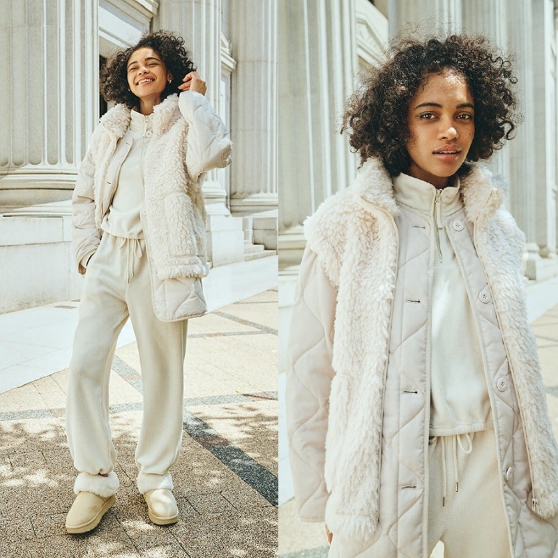 男女裝人氣秋冬服飾，Curly fleece zip vest $249 》 $99