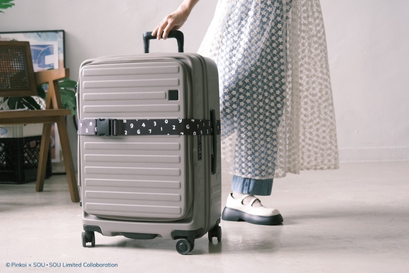 Pinkoi x SOU?SOU經(jīng)典黑白十?dāng)?shù)行李帶、原價$138、現(xiàn)售$121.5、P。