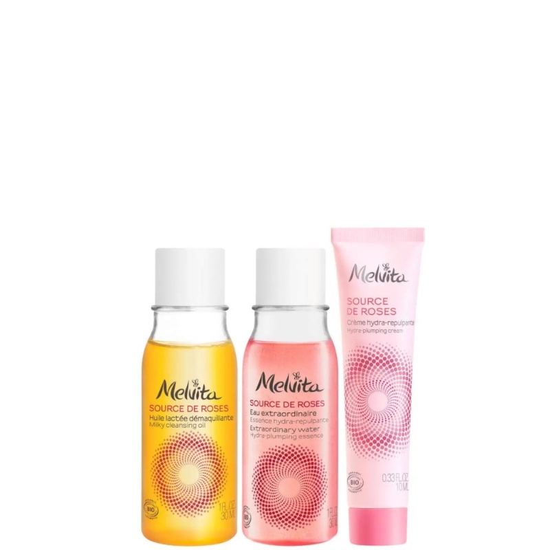 野玫瑰保濕旅行套裝、原價$213、現(xiàn)售$180、ME，包括有機(jī)野玫瑰保濕凈膚油、濕微精華水 及復(fù)活保濕面霜。