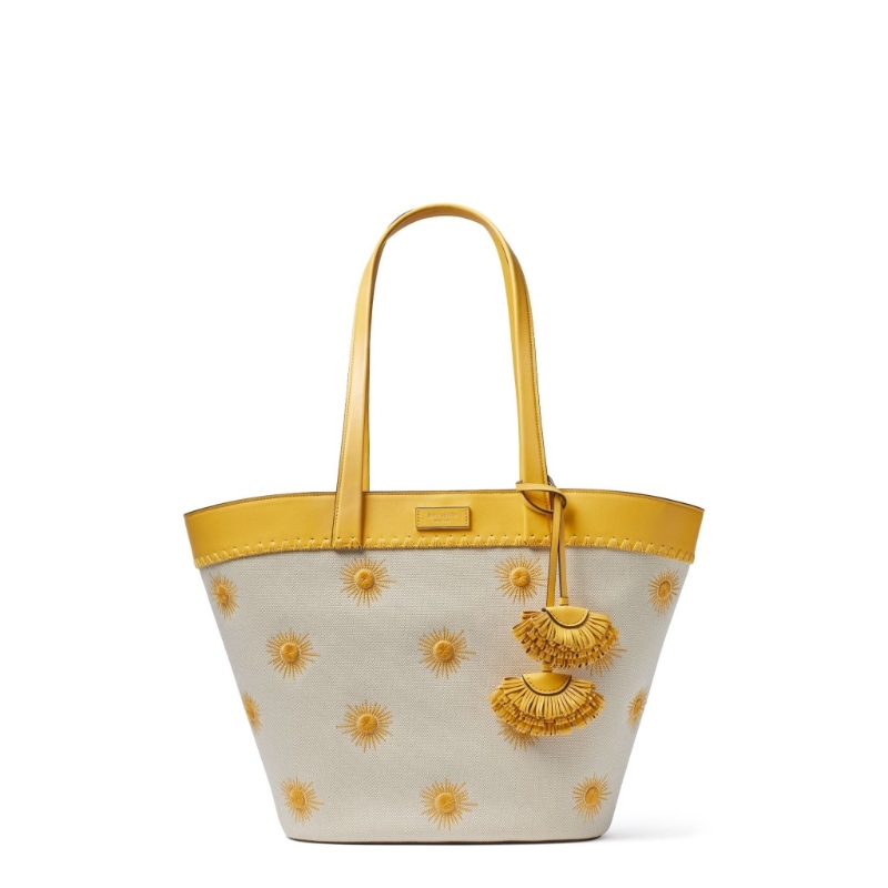 Women The Pier Embroidered Canvas Medium Tote - Yellow：$960（原價(jià)$3,000）