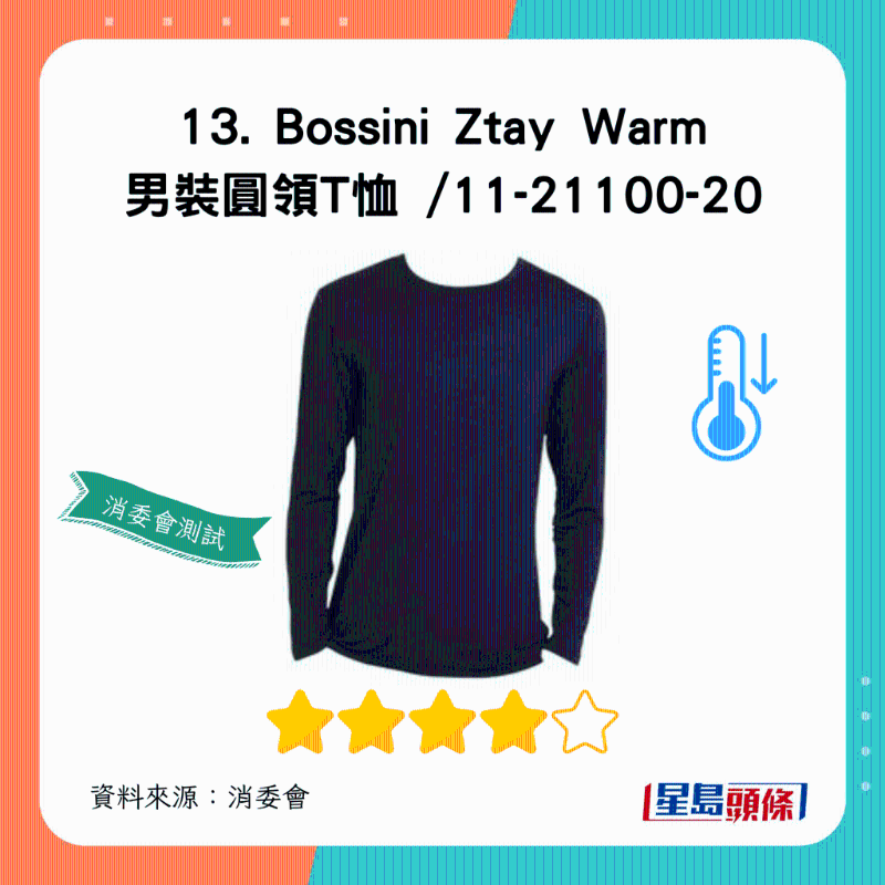 Bossini Ztay Warm 男裝圓領(lǐng)T恤：總評(píng)獲4星