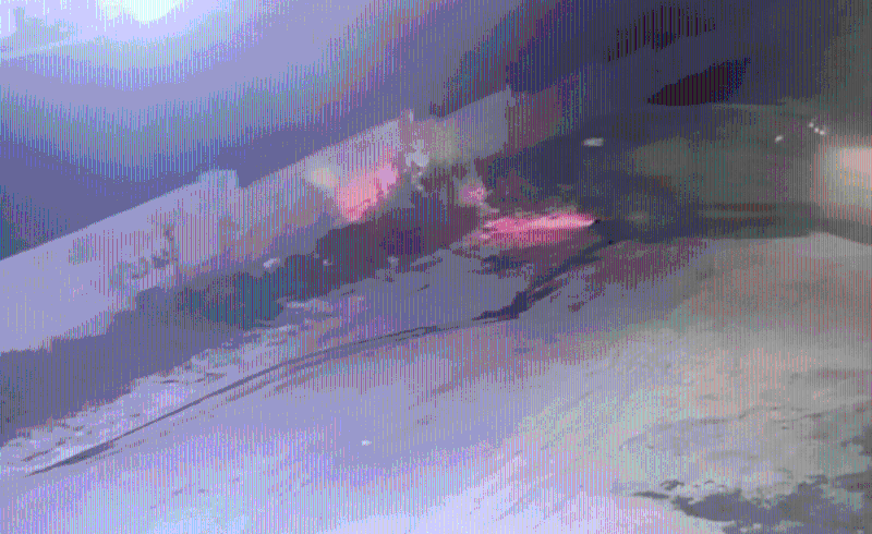 另一段視頻顯示，其中一具尸體被移到路邊，其經(jīng)過的地方留下一道清晰的血路，其后一輛以軍車輛駛至，倒車碾過尸體。