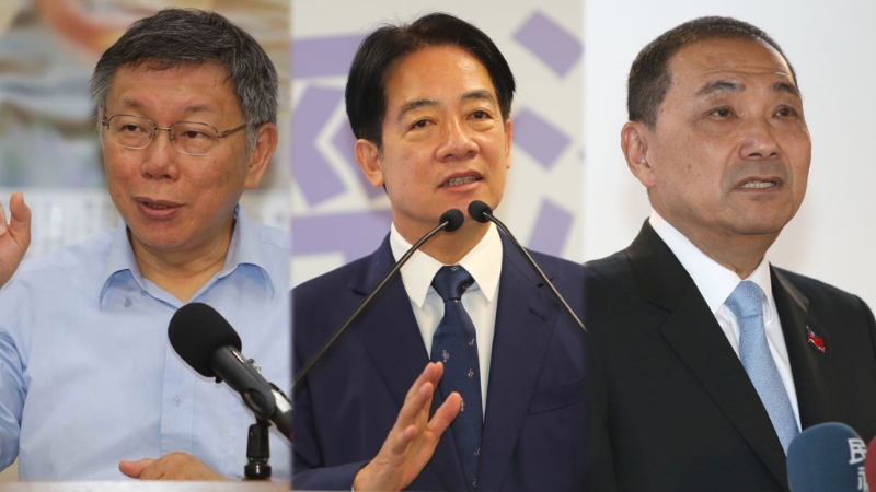 左起為2024候選人柯文哲、賴清德、侯友宜。