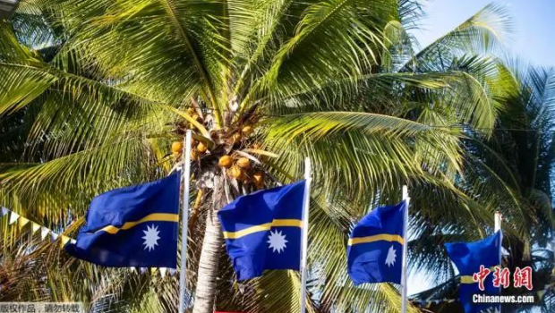 資料圖：瑙魯國旗。