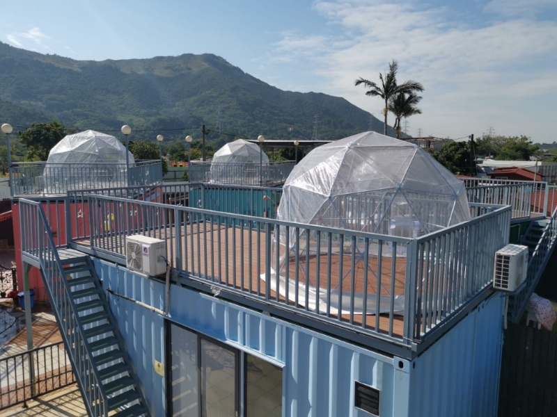 元朗農(nóng)樂營豪華露營體驗住宿低至$275，部分小屋更有天臺可觀星。