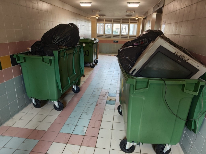 建祝義工隊義工清出的垃圾總量，足夠填滿20個660升垃圾箱。 （受訪者提供）