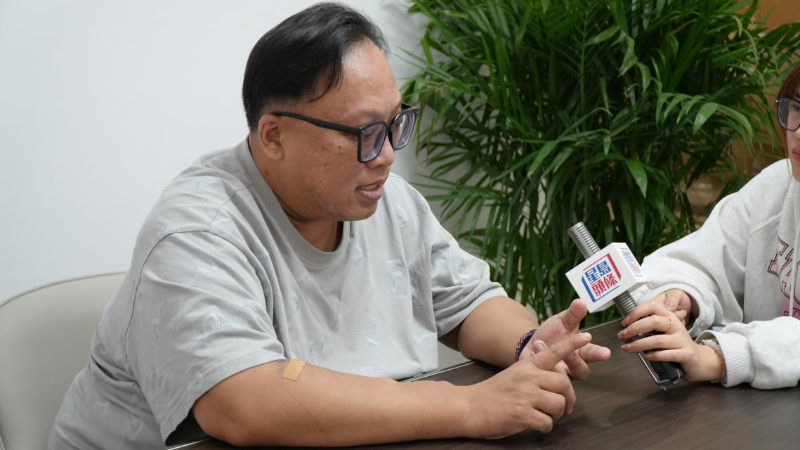 香港腎友歐陽先生接受訪問。