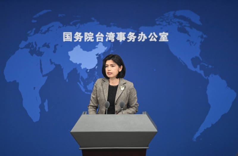國(guó)臺(tái)辦發(fā)言人朱鳳蓮。新華社資料圖