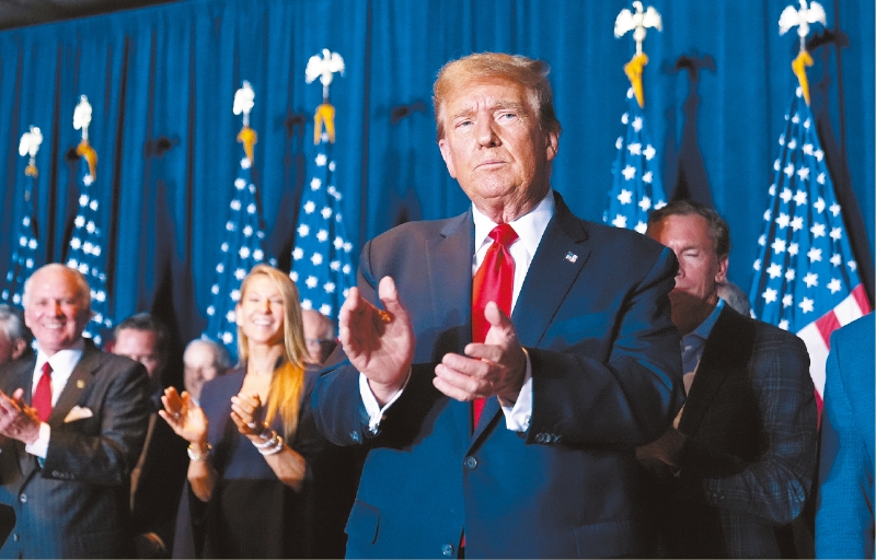 前總統(tǒng)特朗普迄今連贏5場(chǎng)黨內(nèi)初選，加上在南加州初選以20個(gè)百分點(diǎn)大勝，可見他對(duì)黨內(nèi)支持者有強(qiáng)大的控制力。 美聯(lián)社