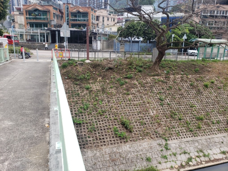 河流斜坡有十多米高危險