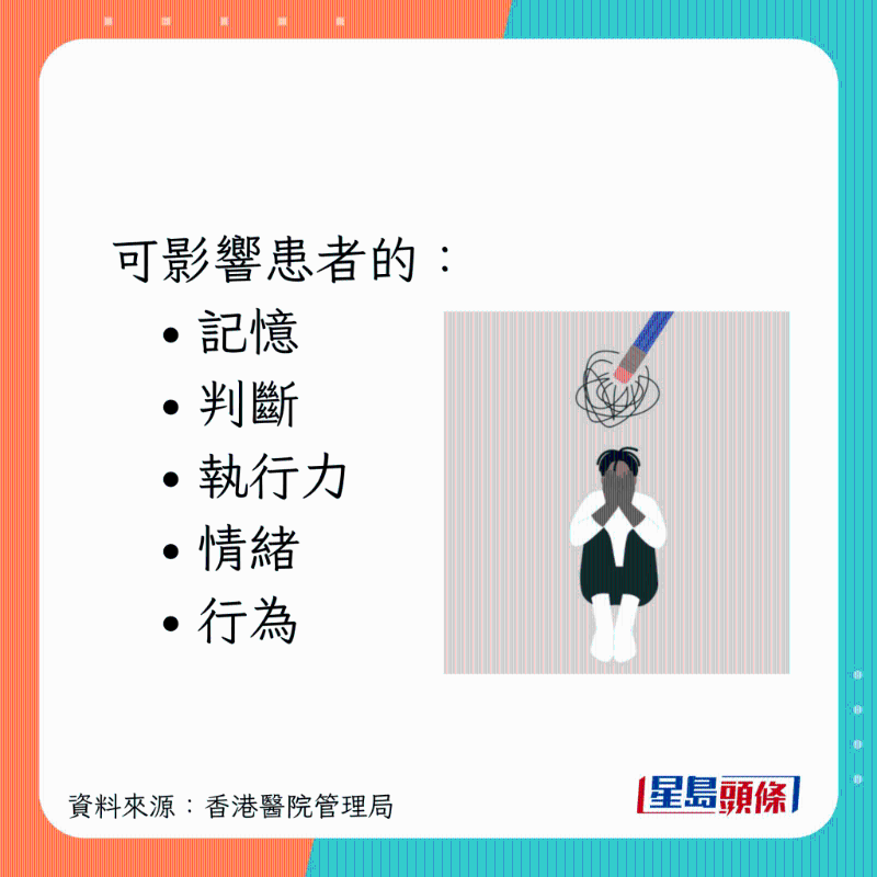 可影響患者的記憶、情緒等。