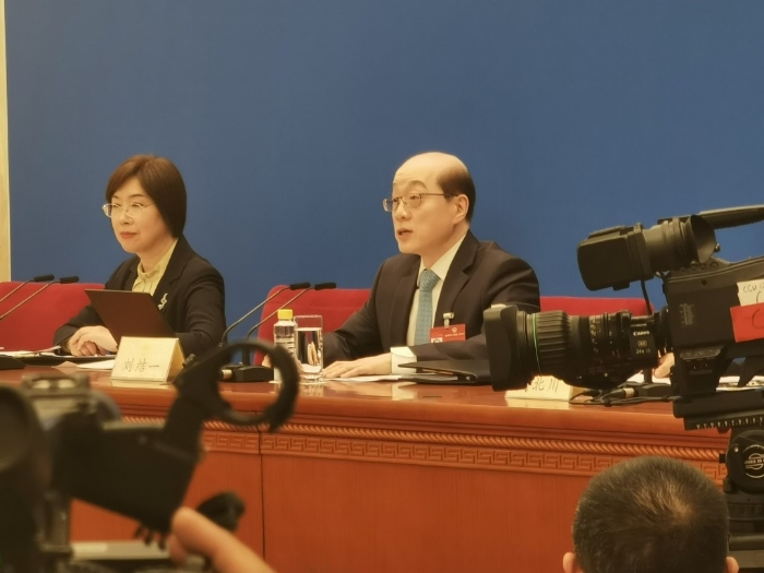 政協(xié)記者會(huì)現(xiàn)場(chǎng)。