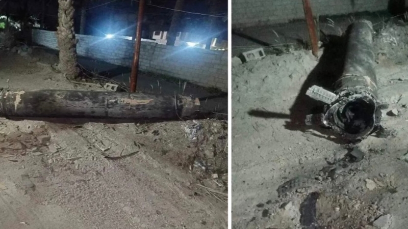 疑似掉落在伊拉克的伊朗導(dǎo)彈殘骸。